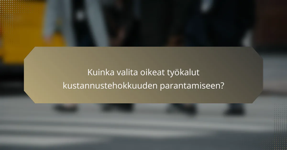 Kuinka valita oikeat työkalut kustannustehokkuuden parantamiseen?