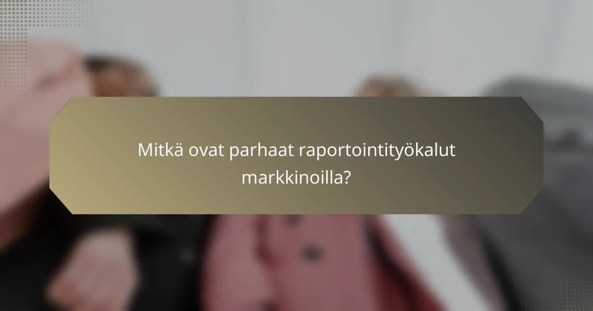 Mitkä ovat parhaat raportointityökalut markkinoilla?